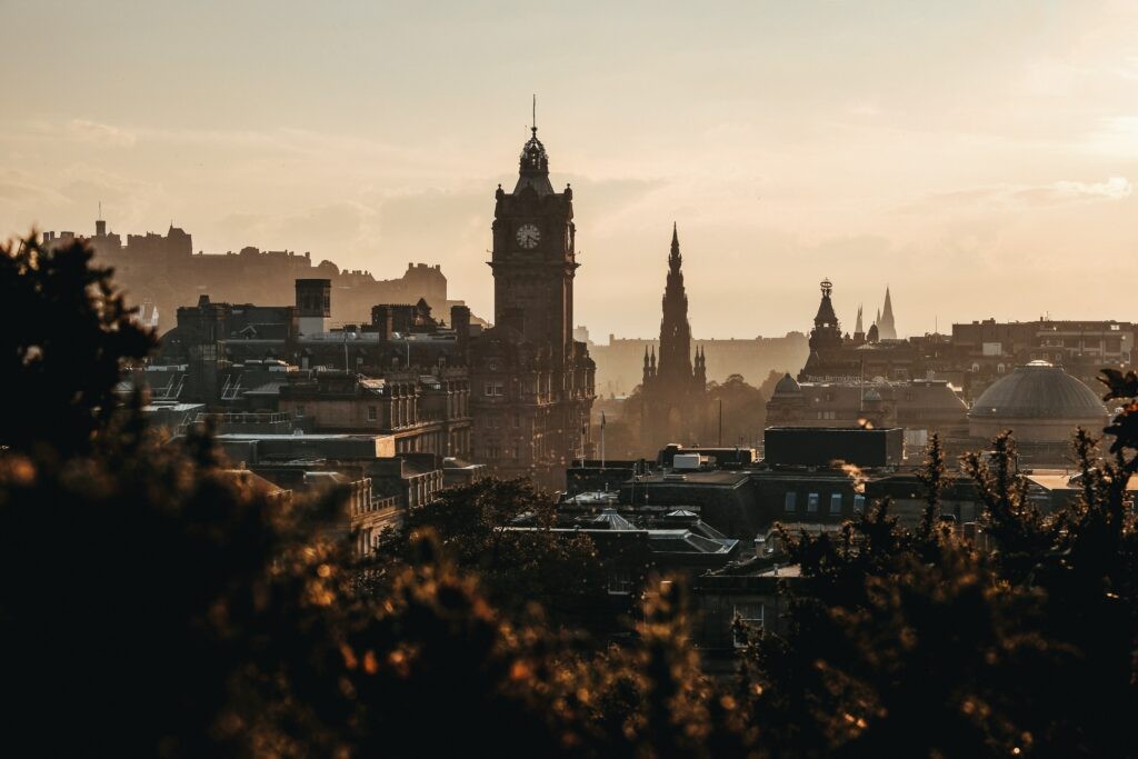 Edinburgh Skyline With Castle